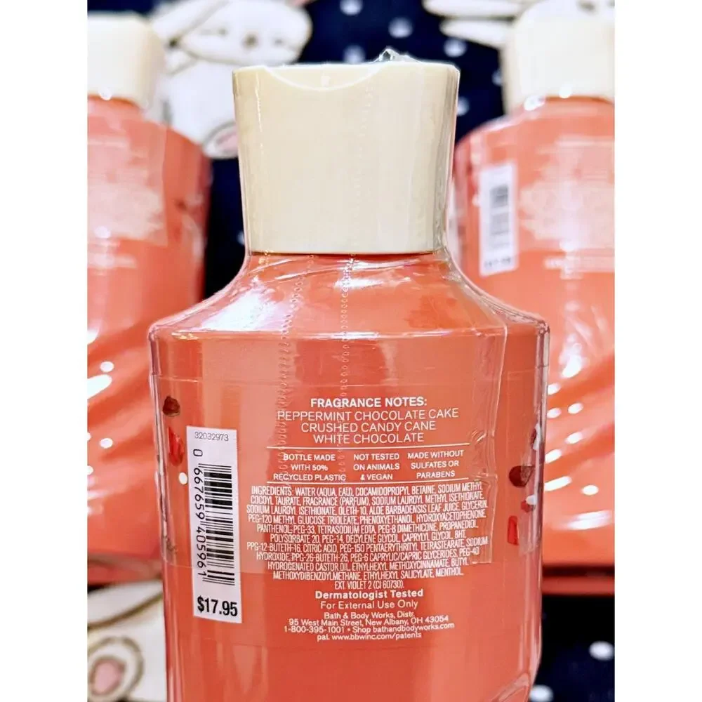 Bath & Body Works Peppermint Bark Truffle Milk Bar Shower Gel Body Wash x3